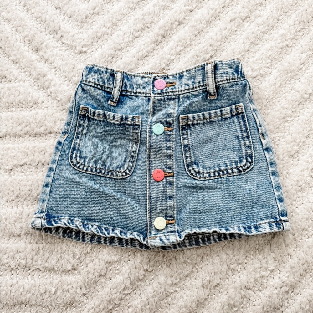 Old Navy Toddler Girl’s Denim Snap Button Skirt - Size 2T
